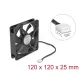 Delock Axiális ventilátor 24 V DC, 120 x 120 x 25 mm fekete