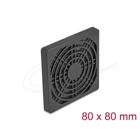 Delock Ventilátor rács porszűrővel 80 x 80 mm fekete