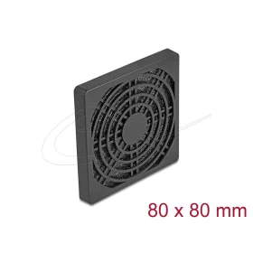 Delock Ventilátor rács porszűrővel 80 x 80 mm fekete