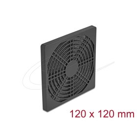 Delock Ventilátor rács porszűrővel 120 x 120 mm fekete