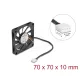 Delock Axiális ventilátor 12 V DC, 70 x 70 x 10 mm fekete