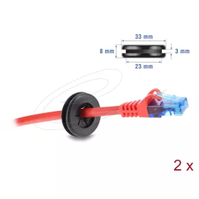   Delock Gumi kábelhüvely átmérője, kerek 27 mm fekete 2 db.