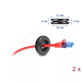   Delock Gumi kábelhüvely átmérője, kerek 30 mm fekete 2 db.
