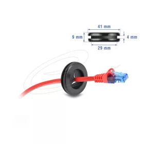   Delock Gumi kábelhüvely átmérője, kerek 32 mm fekete 2 db.