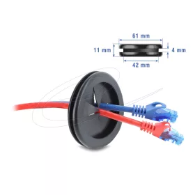   Delock Gumi kábelhüvely átmérője, kerek 50 mm fekete 2 db.