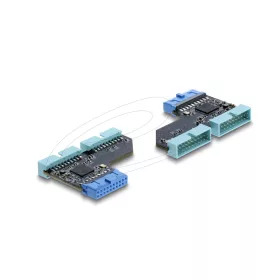   Delock USB 5 Gbps elosztó 20 tűs csatlakozó aljzat   2 x USB 5 Gbps 20 tűs csatlakozó dugó