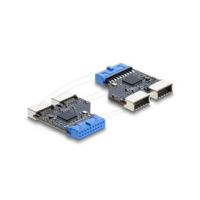   Delock USB 5 Gbps elosztó 20 tűs csatlakozó aljzat   2 x USB 5 Gbps E típusú A kulcsos aljzat