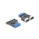 Delock USB 5 Gbps elosztó 20 tűs csatlakozó aljzat   2 x USB 5 Gbps E típusú A kulcsos aljzat