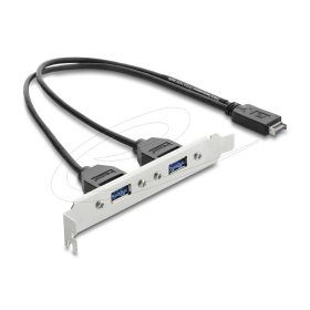   Delock USB E típusú A kulcsos dugós csatlakozó   2 x USB 5 Gbps A-típusú aljzat, rekeszrögzítéses csatlakozókábel, 35,5 cm