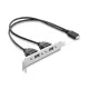Delock USB E típusú B kulcsos dugós csatlakozó   2 x USB 5 Gbps A-típusú aljzat, rekeszrögzítéses csatlakozókábel, 35,5 cm