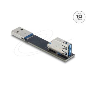   Delock USB 10 Gbps adapter USB A-típusú aljzat   dugó csatlakozó, 90 -ban felfelé elforgatott