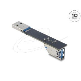   Delock USB 10 Gbps adapter USB A-típusú aljzat   dugó csatlakozó, 90 -ban lefelé elforgatott