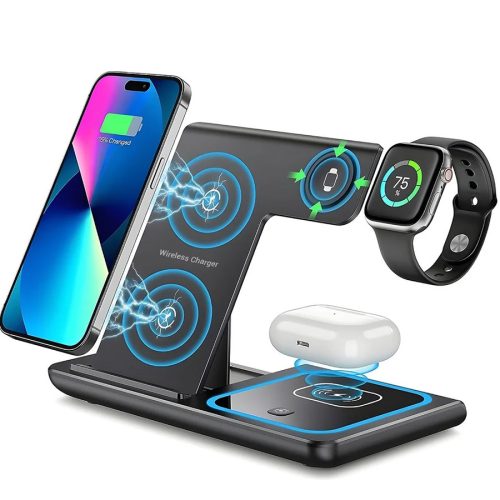 ŁADOWARKA INDUKCYJNA STACJA ŁADUJĄCA BEZPRZEWODOWA 3W1 MULTIFUNKCYJNA