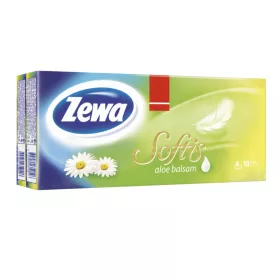 Zewa Softis papírzsebkendő 4 rétegű 10x9 db Aloe Balsam