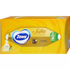   Zewa Softis papírzsebkendő 4 rétegű dobozos 80 db Soft&Sensitive illatmentes