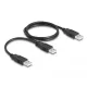 Delock USB 2.0 kábel A-típusú a 2 x A-tipusú 70 cm