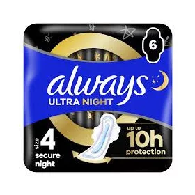 Always egészségügyi betét Ultra Secure Night 6 db