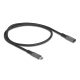 Delock USB 10 Gbps bővítő kábel USB Type-C  apa - anya PD 3.0 100 W 0,5 m szürke fém (80021)