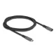 Delock USB 10 Gbps bővítő kábel USB Type-C  apa - anya PD 3.0 100 W 1 m szürke fém (80022)