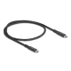 Delock USB 20 Gbps kábel USB Type-C  apa - apa PD 3.0 100 W E-Marker 0,5 m fekete fém (80023)