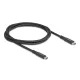 Delock USB 20 Gbps kábel USB Type-C  apa - apa PD 3.0 100 W E-Marker 1 m fekete fém (80024)
