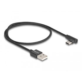   Delock USB-A - USB-C töltőkábel ívelt, 0.5m, fekete (80029)