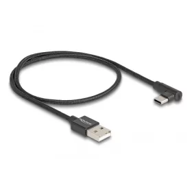   Delock USB-A - USB-C töltőkábel ívelt, 0.5m, fekete (80029)