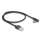 Delock USB-A - USB-C töltőkábel ívelt, 0.5m, fekete (80029)