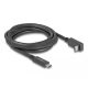 Delock USB 5 Gbps kábel USB Type-C  apa   USB Type-C  apa, ívelt felfelé / lefelé, 2 m 4K PD 60 W E-Marker