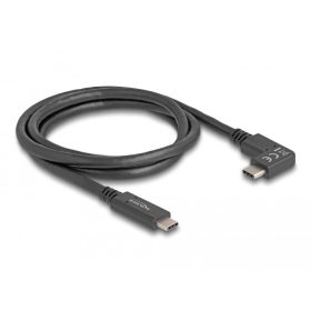   Delock USB 10 Gbps kábel USB Type-C apa USB Type-C  apa, ívelt bal / jobb, 1 m 4K PD 60 W E-Marker