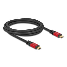   Delock USB 2.0 kábel USB Type-C  apa - apa PD 3.1 240 W E-Marker 2 m piros fém (80051)