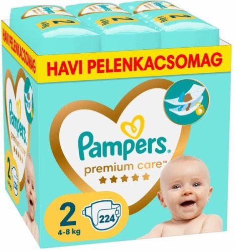 Pampers Premium Care 2, 4-8 kg 224 db-os kiszerelés