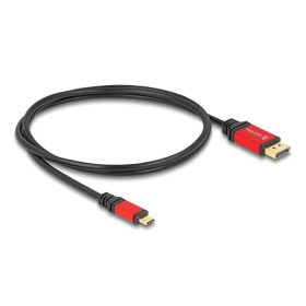   Delock USB Type-C  - DisplayPort kábel (DP Alt Mode) 8K 30 Hz-hez HDR funkcióval 1 m piros
