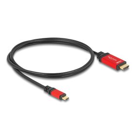   Delock USB Type-C  - HDMI kábel (DP Alt Mode) 8K 60 Hz-hez HDR funkcióval 1 m piros