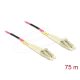 Delock Üvegszálas optikai kábel LC Duplex - LC Duplex egyszerű többszörös, OM4, 75 m