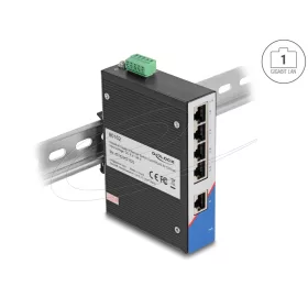   Delock Ipari Gigabit Ethernet Elosztó 5 port RJ45 DIN sínhez