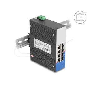   Delock Ipari Gigabit Ethernet Elosztó 8 port RJ45 DIN sínhez