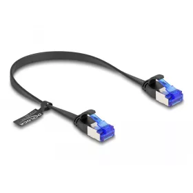   Delock RJ45 lapos patch kábel apa - apa Cat.6A flexibilis 0,25 m fekete (80172)