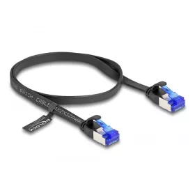  Delock RJ45 lapos patch kábel apa - apa Cat.6A flexibilis 0,5 m fekete