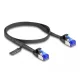Delock RJ45 lapos patch kábel apa - apa Cat.6A flexibilis 0,5 m fekete