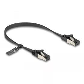   Delock RJ45 lapos patch kábel apa - apa Cat.8.1 flexibilis 0,25 m fekete (80177)