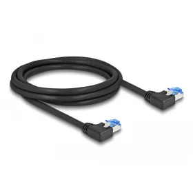   Delock RJ45 hálózati kábel Cat.6A S/FTP balra hajló 2 m fekete (80211)
