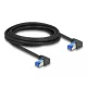 Delock RJ45 hálózati kábel Cat.6A S/FTP jobbra hajló 3 m fekete (80216)
