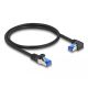 Delock RJ45 hálózati kábel Cat.6A S/FTP egyenes / jobbra hajló 0,5 m fekete (80221)