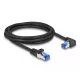Delock RJ45 hálózati kábel Cat.6A S/FTP egyenes / jobbra hajló 2 m fekete (80223)