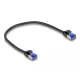 Delock RJ45 hálózati kábel Cat.6A S/FTP vékony 0,25 m fekete (80225)