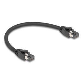  Delock RJ45 hálózati kábel Cat.8.1 S/FTP 25 cm akár 40 Gbps fekete (80231)