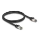 Delock RJ45 hálózati kábel Cat.6A U/FTP ultrahajlékony belső fém borítással 1 m, fekete