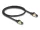 Delock RJ45 hálózati kábel Cat.6A apa - apa S/FTP fekete 50 cm - Cat.7 nyers kábellel, mely alkalmas bel- és kültéri használatra (80247)
