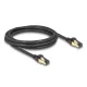 Delock RJ45 hálózati kábel Cat.6A apa - apa S/FTP fekete 2 m - Cat.7 nyers kábellel, mely alkalmas bel- és kültéri használatra (80249)